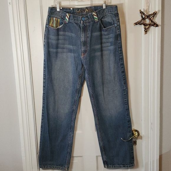 COOGI Style Embroidered Straight Leg Jeans W38 L32 - Picture 2 of 10